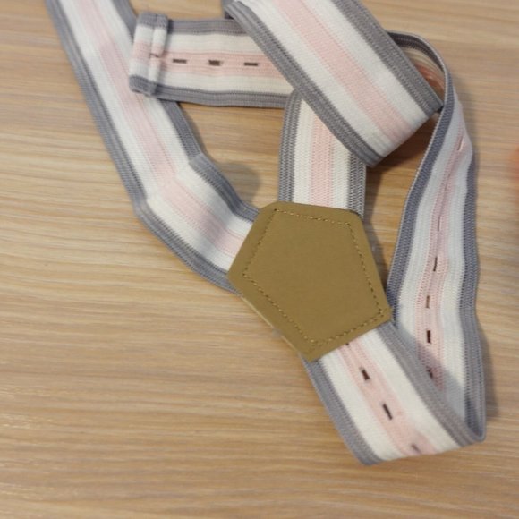 Suspender Boy Pink Gray Button Leather Y Back Classic‎ Formal Stretch Elastic - Picture 4 of 8